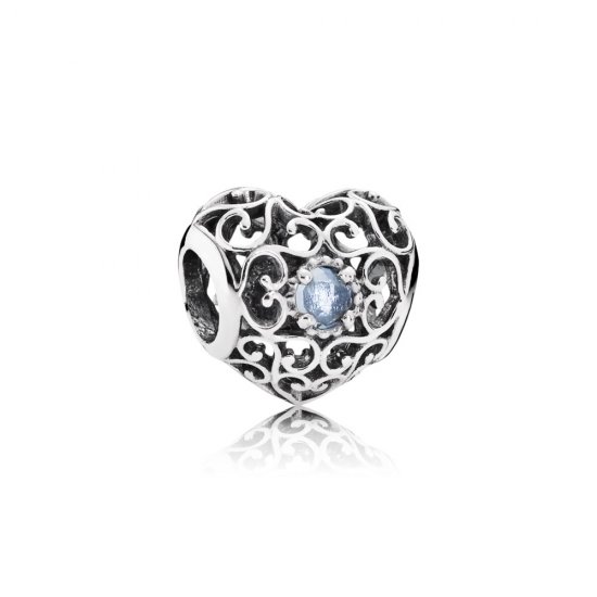 Charm berloques PANDORA Coração de Março - 791784NAB  Clique na imagem para fechar