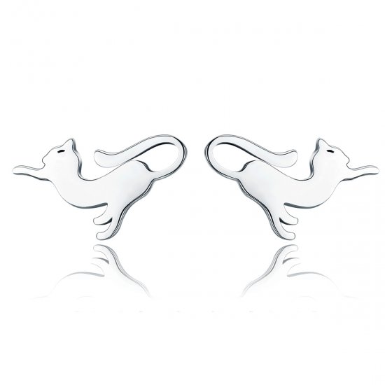 Brincos Petit Brincando de gatinha estilo Pandora - SCE366  Clique na imagem para fechar