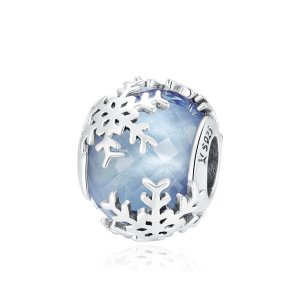Charm Floco de Neve de Cristal estilo Pandora - SCC1666 Charm Floco de Neve de Cristal estilo Pandora - SCC1666