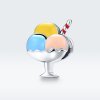 Charm Sorvete Tri-Color Ball estilo Pandora - SCC1532