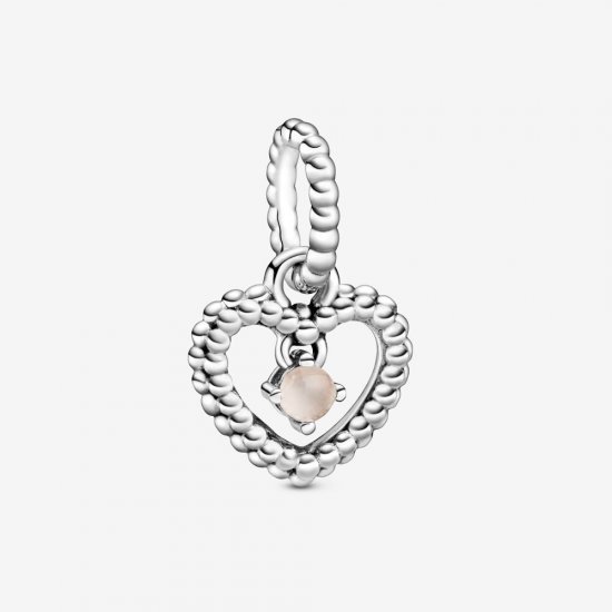 Charm Pendente Coração Esferas Rosa Claro - Mês De Junho - 798854C06  Clique na imagem para fechar