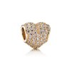 Charm berloques PANDORA Pavê Coração de Ouro
