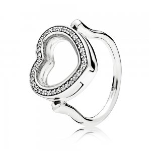 Anel PANDORA Floating Locket Brilhante Coração - 197252CZ