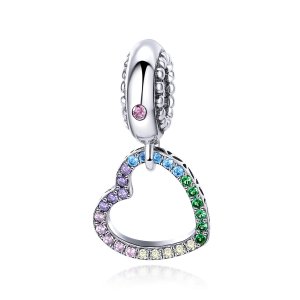 Charm Pendente Coração Colorido estilo Pandora - SCC896 Charm Pendente Coração Colorido estilo Pandora - SCC896