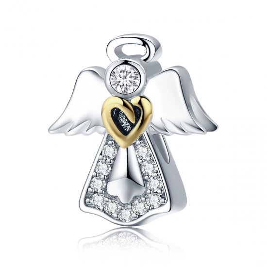 Charm Dois tons Anjo da guarda estilo Pandora - SCC747  Clique na imagem para fechar