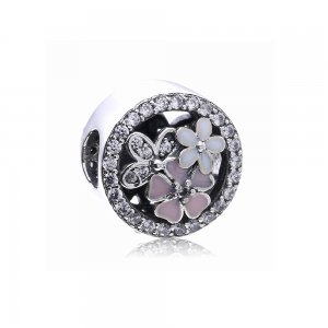 Charm berloques Pandora de prata Flores poéticas