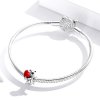 Charm Urso polar com coração estilo Pandora - SCC1610