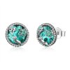 Brincos Petit Profundidades do oceano estilo Pandora - SCE496 Brincos Petit Profundidades do oceano estilo Pandora - SCE496
