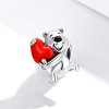 Charm Urso polar com coração estilo Pandora - SCC1610