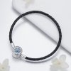 Bracelete Couro gato sortudo estilo Pandora - SCB113