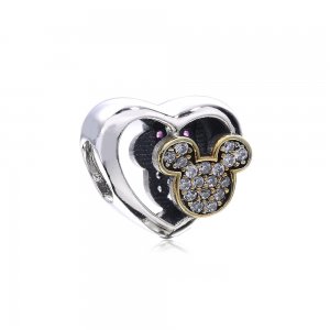 Charm Pandora de prata Disney, Mickey e Minnie Charm Pandora de prata Disney, Mickey e Minnie