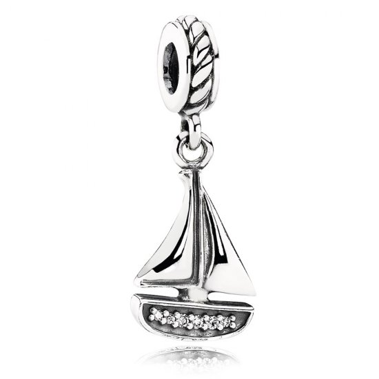 Charm PANDORA de Prata Pendente Barco Velejador - 791138CZ  Clique na imagem para fechar