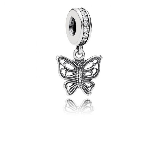 Charm PANDORA de Prata Pendente Delicada Borboleta - 791255CZ  Clique na imagem para fechar