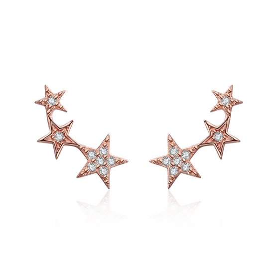 Brincos Petit Segredos das estrelas estilo Pandora Rose - SCE291  Clique na imagem para fechar
