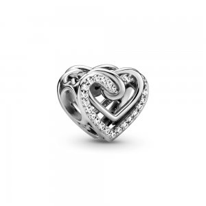 Charm Corações Entrelaçados Brilhantes - 799270C01 Charm Corações Entrelaçados Brilhantes - 799270C01