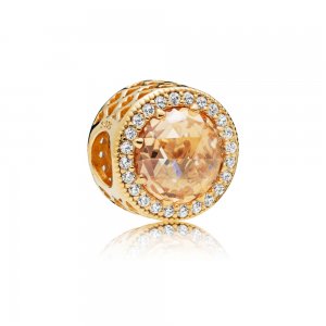 Charm PANDORA Shine Coração Radiante Dourado - 761725CLG Charm PANDORA Shine Coração Radiante Dourado - 761725CLG