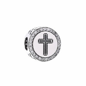 Charm berloques Pandora de prata Cruz da fé