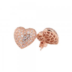 Brincos Petit Coração padrão cintilante single Pandora Rose - 298568C01M