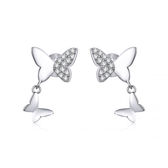 Brincos Petit Amor borboleta estilo Pandora - SCE1017  Clique na imagem para fechar