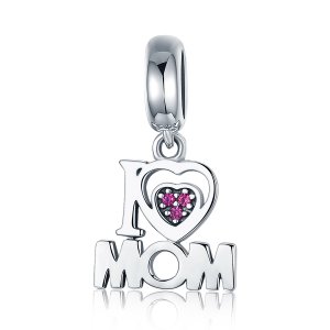 Charm Pendente Eu amo mamãe estilo Pandora - SCC420 Charm Pendente Eu amo mamãe estilo Pandora - SCC420