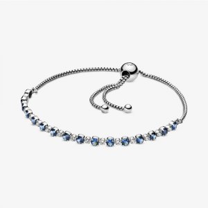 Pulseira Sliding Blue & Clear Sparkle Pandora - 598517C01
