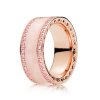 Anel ROSETM Corações Radiantes PANDORA Creme Grande - 181024EN95