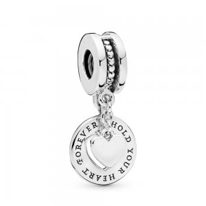Charm Pendente Mantenha seu coração dividido Pandora - 798115 Charm Pendente Mantenha seu coração dividido Pandora - 798115