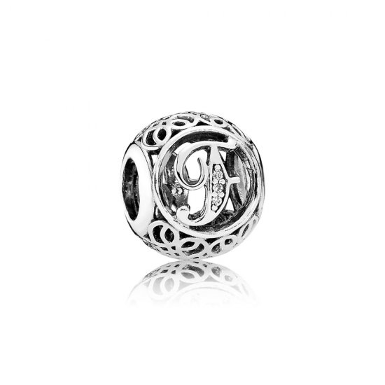 Charm berloques PANDORA Alfabeto Vintage Letra F  Clique na imagem para fechar