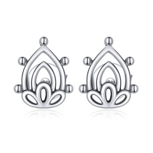 Brincos Petit Lotus Bud estilo Pandora - SCE989