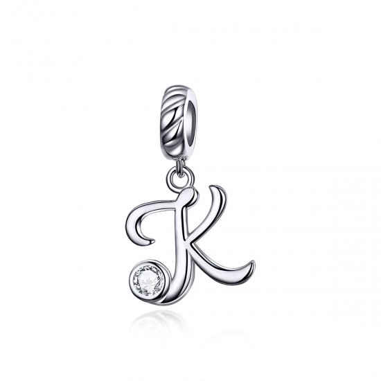 Charm Pendente Letra K estilo Pandora - SCC1183-K  Clique na imagem para fechar