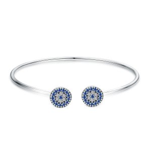 Bracelete Rigido Aberto Estrelas brilhantes estilo Pandora - SCB058 Bracelete Rigido Aberto Estrelas brilhantes estilo Pandora - SCB058
