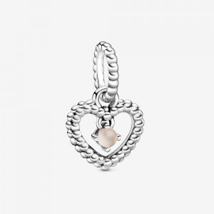 Charm Pendente Coração Esferas Rosa Claro - Mês De Junho - 798854C06