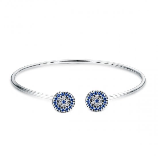 Bracelete Rigido Aberto Estrelas brilhantes estilo Pandora - SCB058  Clique na imagem para fechar
