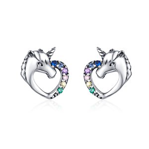 Brincos Petit Unicórnio estilo Pandora - SCE611 Brincos Petit Unicórnio estilo Pandora - SCE611