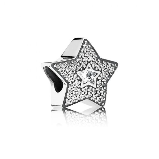 Charm PANDORA Pavê Estrala Cadente - 791384CZ  Clique na imagem para fechar