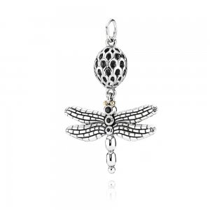 Pendente PANDORA Prata e Ouro Libélula - 390336CZK Pendente PANDORA Prata e Ouro Libélula - 390336CZK