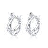 Brinco Argolas Textura de couro estilo Pandora - BSE440