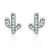 Brincos Petit Cacto Fresco estilo Pandora - SCE286 Brincos Petit Cacto Fresco estilo Pandora - SCE286