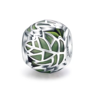 Charm As folhas verdes estão apaixonadas estilo Pandora - SCC524 Charm As folhas verdes estão apaixonadas estilo Pandora - SCC524