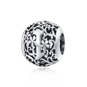 Charm Flores com orifícios, letra I estilo Pandora - SCC1444-I Charm Flores com orifícios, letra I estilo Pandora - SCC1444-I