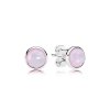 Brinco PANDORA Gota de Cristal Rosa Opalescente Outubro - 290738NOP