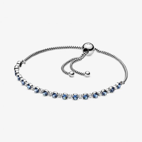 Pulseira Sliding Blue & Clear Sparkle Pandora - 598517C01  Clique na imagem para fechar