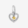 Charm Pendente Coração Esferas Amarelo - Mês De Novembro - 798854C11 Charm Pendente Coração Esferas Amarelo - Mês De Novembro - 798854C11