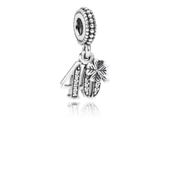 Charm PANDORA de Prata Aniversário Casamento de 40 Anos - 791288CZ  Clique na imagem para fechar
