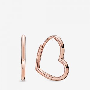 Brinco Argolas Coração assimétrico Pandora Rosa - 288307