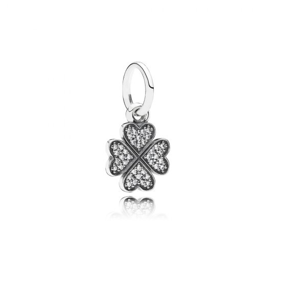 Charm PANDORA de Prata Pendente Brilhante Trevo da Sorte - 791309CZ  Clique na imagem para fechar