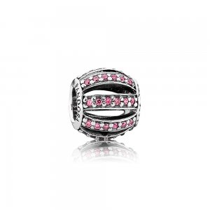 Charm PANDORA de Prata Vazado Pavê Rosa - 791115CZS