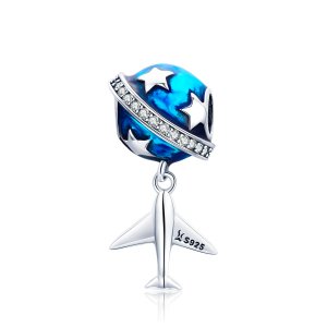 Charm Avião dos sonhos para viajar estilo Pandora - SCC887 Charm Avião dos sonhos para viajar estilo Pandora - SCC887