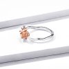 Anel Flor rosa dourada estilo Pandora - BSR134