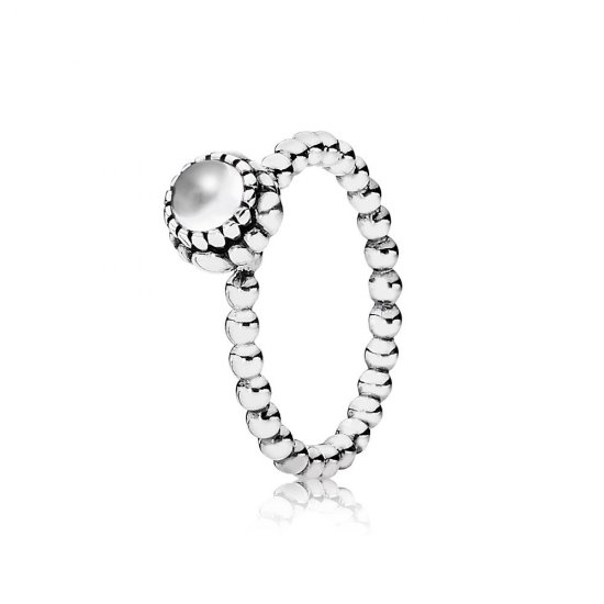 Anel PANDORA de Prata, birthstone-Abril, rock crystal - 190854BK  Clique na imagem para fechar